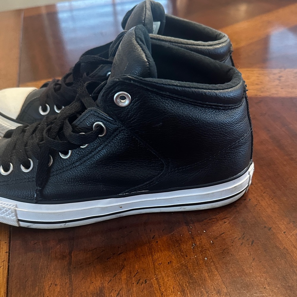Converse Black Leather High-Top Sneakers - Picture 3 of 3